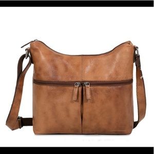 JACK GEORGES VOYAGER BUFFED UPTOWN HOBO BAG #6814 TAN